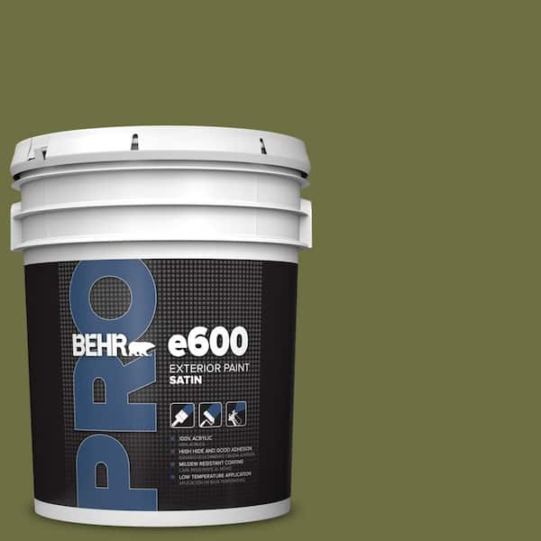BEHR PRO 5 gal. #M340-7 Classic Avocado Satin Exterior Paint (2)