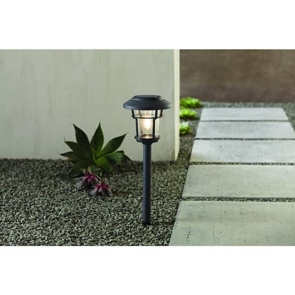 Home Decorators Collection Palmdale 20 Lumen Gray LED Weather Resistant Outdoor Solar Path Light with Glass Lens