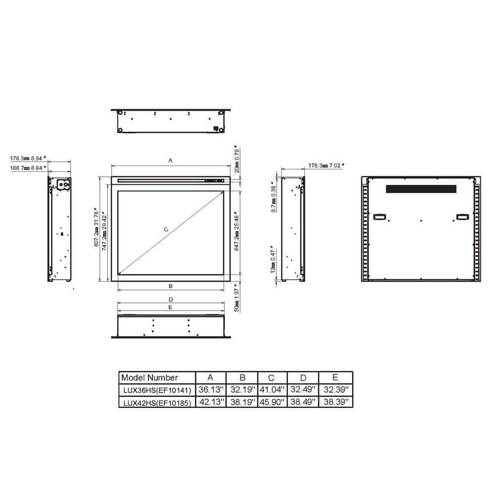 ACTIVEFLAME Pro Series 42 in. Ventless Electric Fireplace Insert, Black (3)