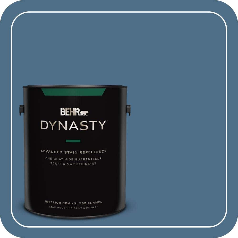 BEHR DYNASTY 1 gal. #570D-6 Neptune Blue Semi-Gloss Enamel Interior Stain-Blocking Paint & Primer