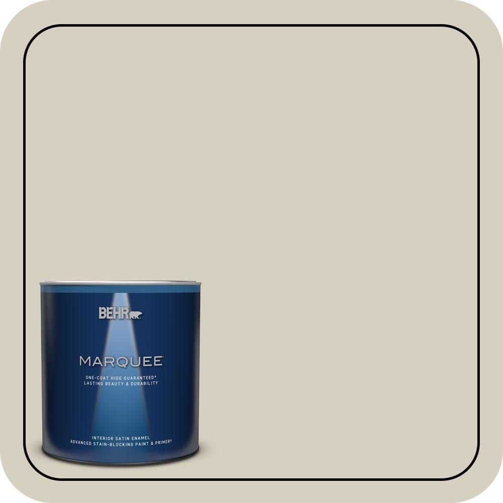 BEHR MARQUEE 1 qt. #PPU7-09 Aged Beige Satin Enamel Interior Paint & Primer