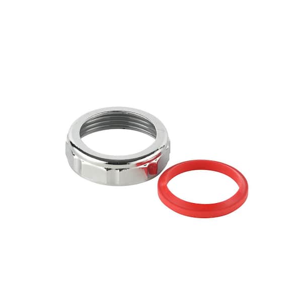 Everbilt 1-1/4 in. Sink Drain Pipe Zinc Slip-Joint Nut with Rubber Reducing Washer (2)