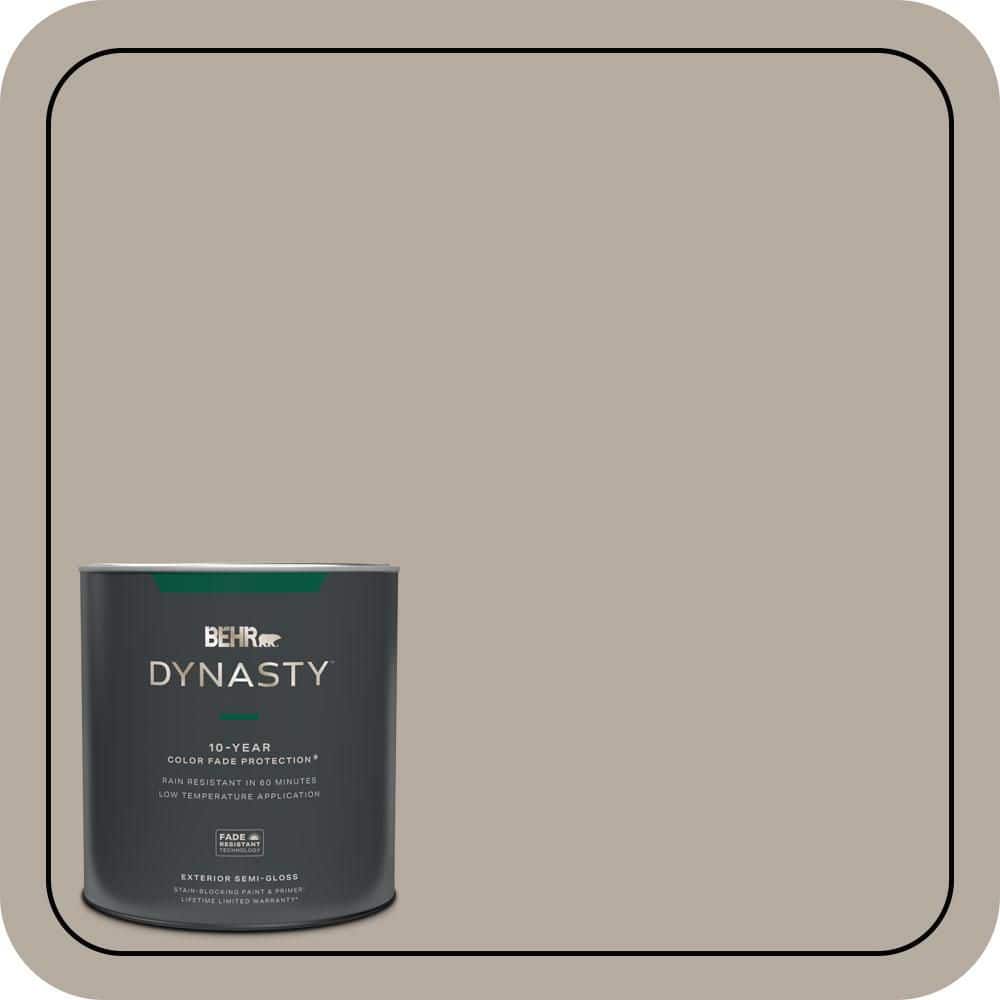 BEHR DYNASTY 1 qt. #PPU18-13 Perfect Taupe Semi-Gloss Enamel Exterior Stain-Blocking Paint & Primer
