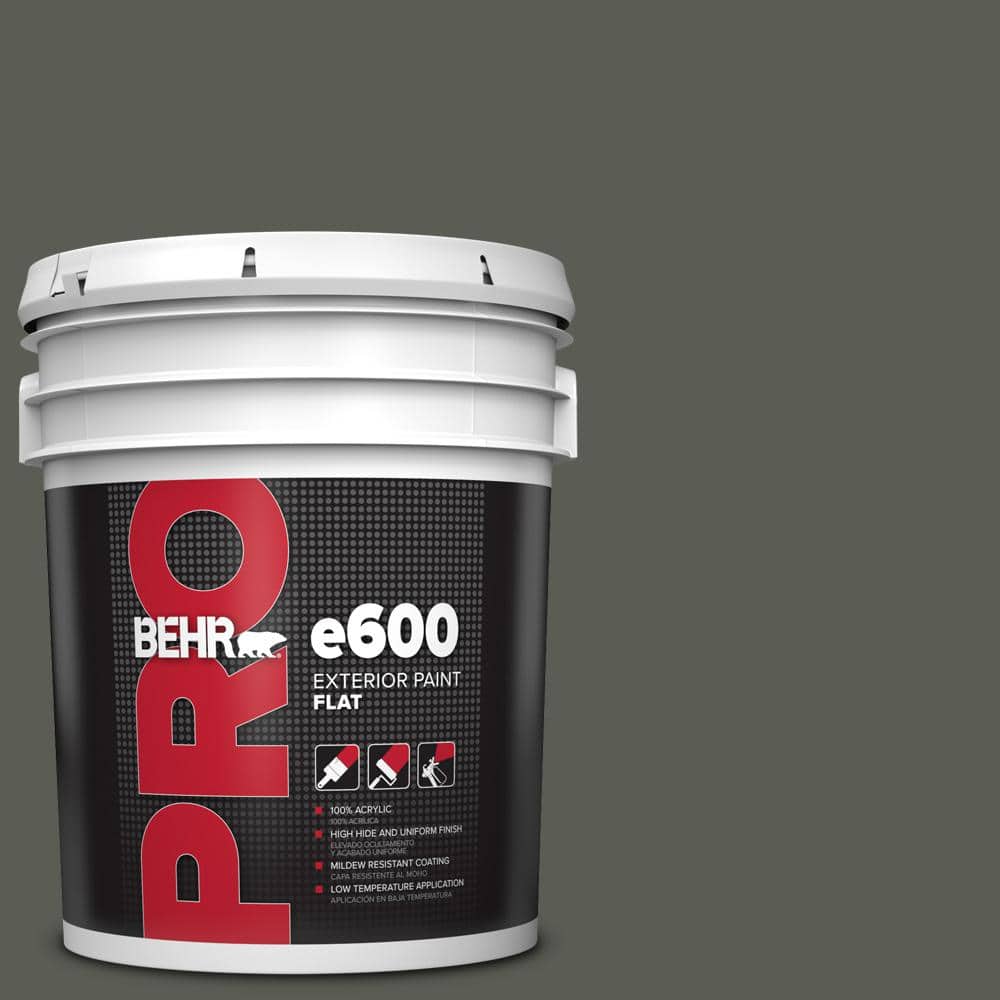 BEHR PRO 5 gal. #N380-7 Black Bamboo Flat Exterior Paint