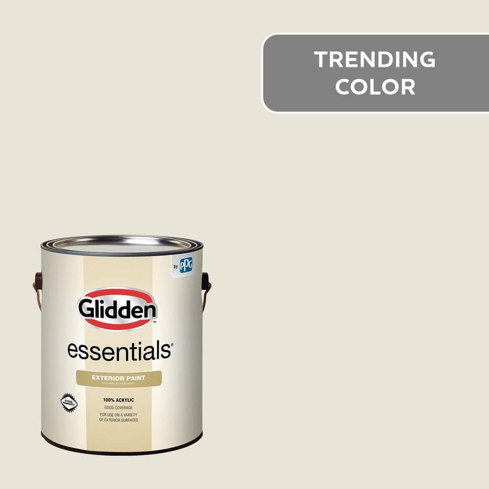 Glidden Essentials 1 gal. PPG1024-1 Off White Flat Exterior Paint