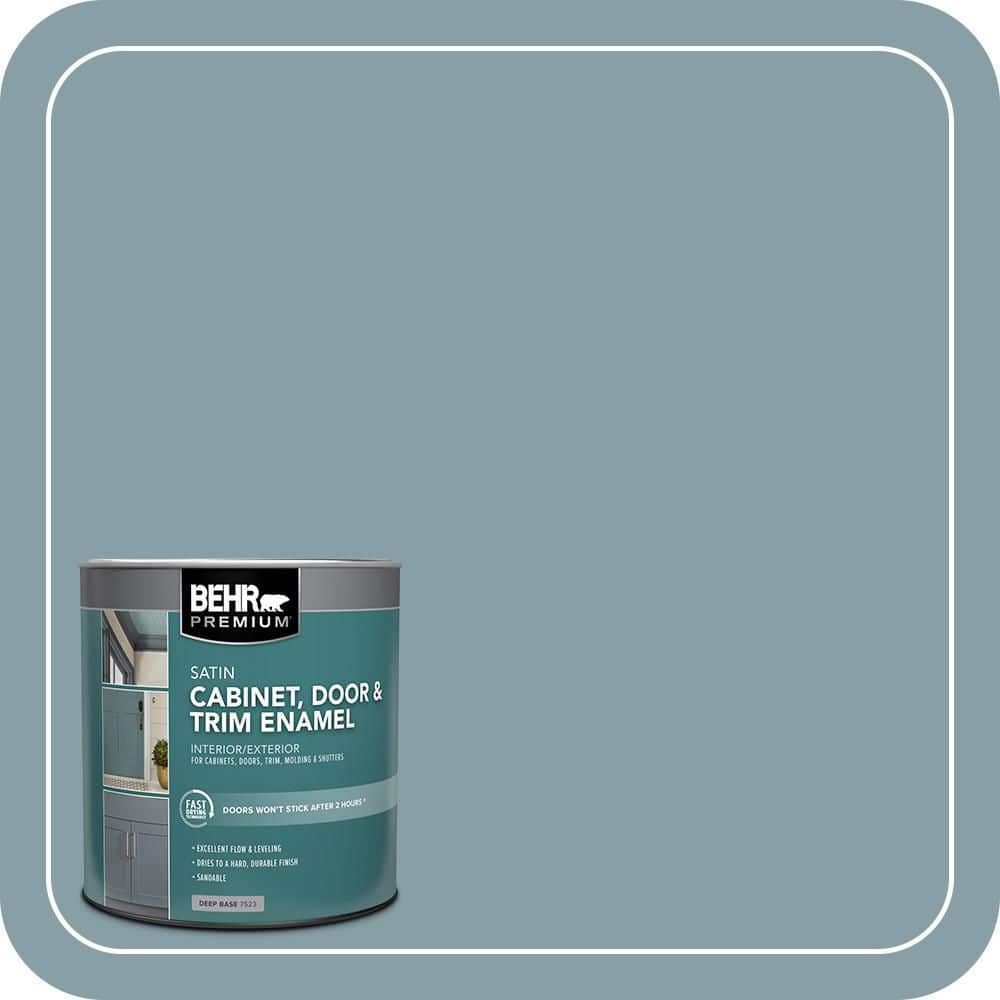 BEHR PREMIUM 1 qt. #BNC-18 Aqua Gray Satin Enamel Interior/Exterior Cabinet, Door & Trim Paint