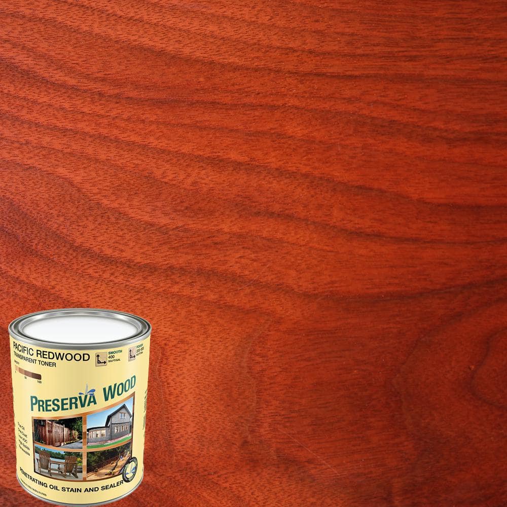 Preserva Wood 1 qt. Oil-Based Pacific Redwood Penetrating Exterior Stain and Sealer (1)