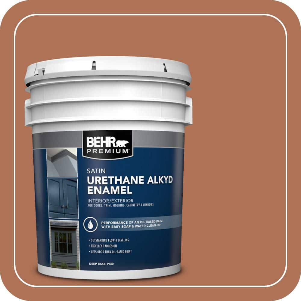 BEHR PREMIUM 5 gal. #PPU3-15 Glazed Pot Urethane Alkyd Satin Enamel Interior/Exterior Paint