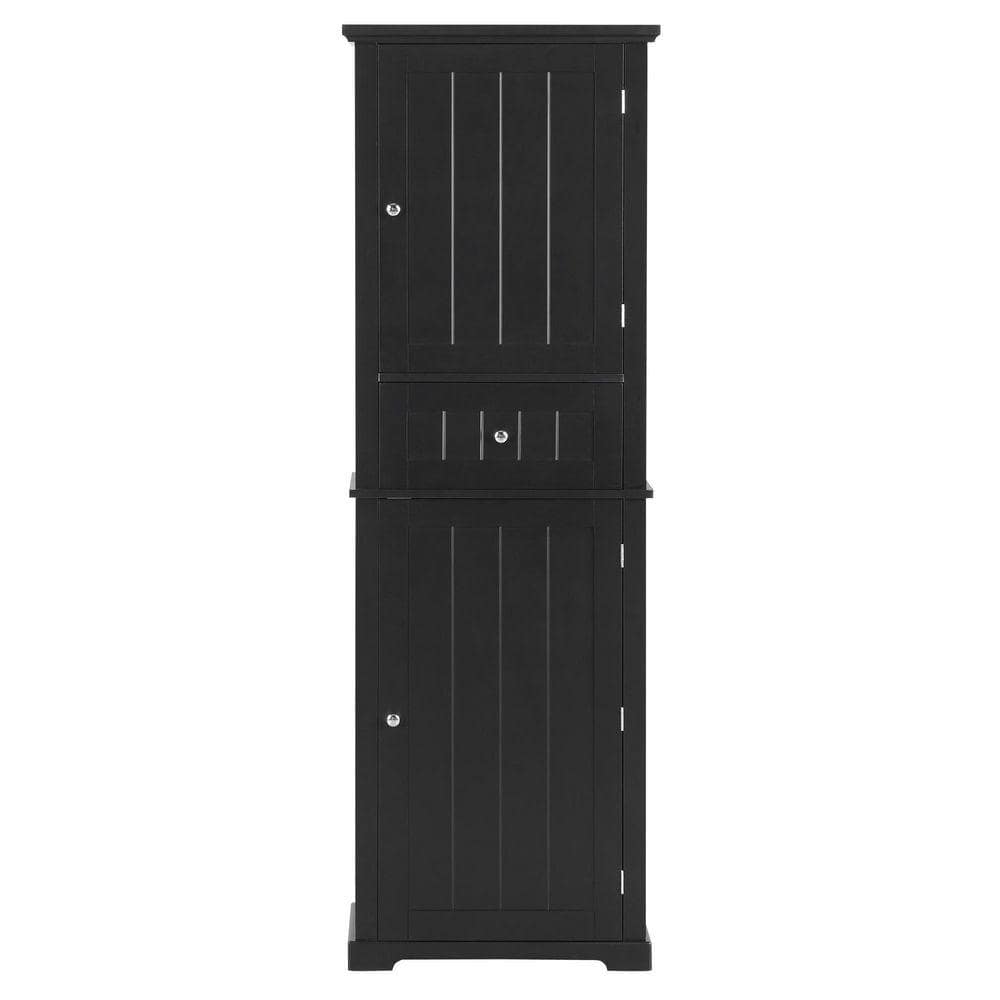TCYO 22 in. W x 11 in. D x 67 in. H Black Linen Cabinet (1)