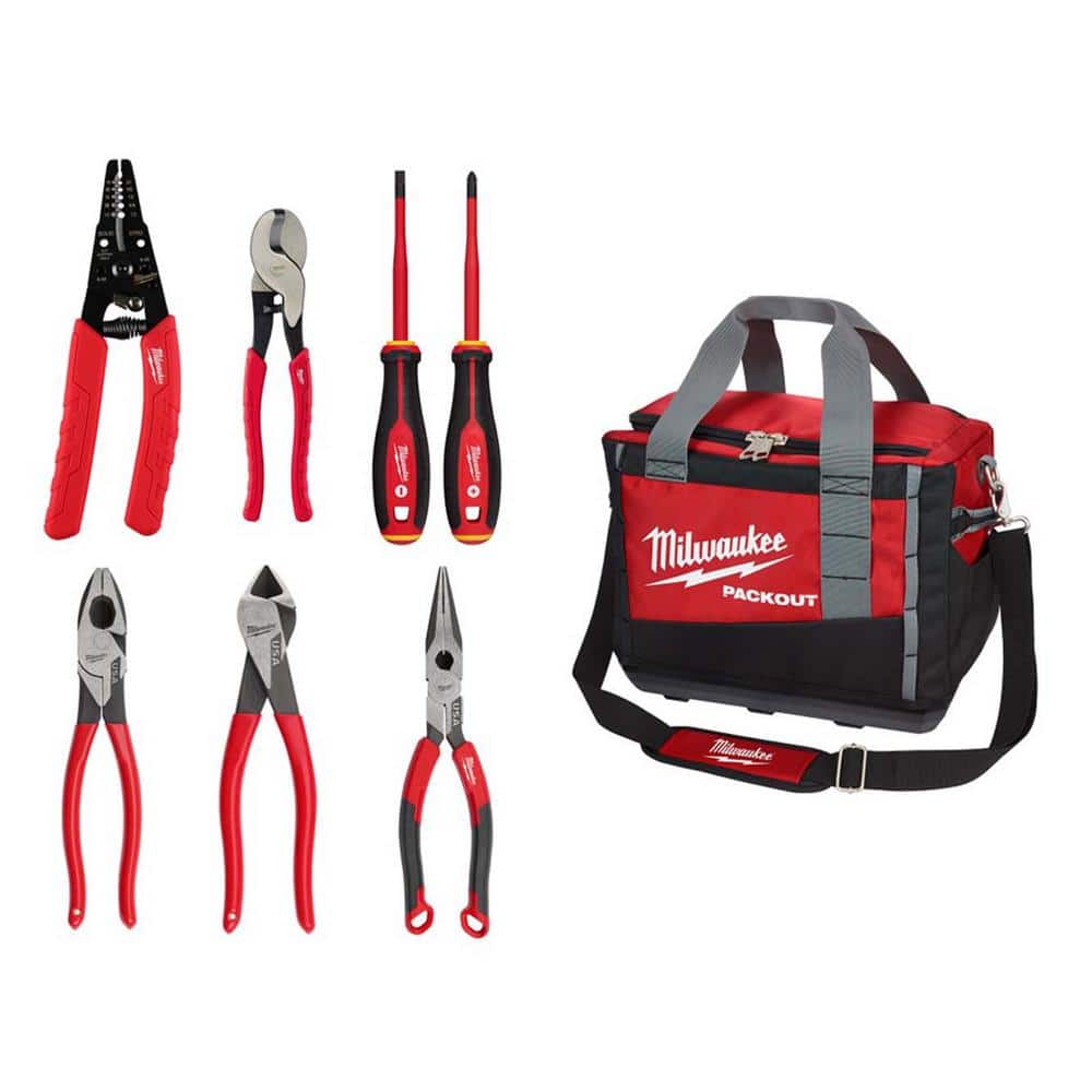 Milwaukee Electrical Tool Set with 20 in. PACKOUT Tool Bag (7-Piece) (1)
