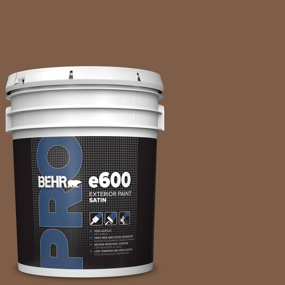 BEHR PRO 5 gal. #BXC-65 Outback Brown Satin Exterior Paint