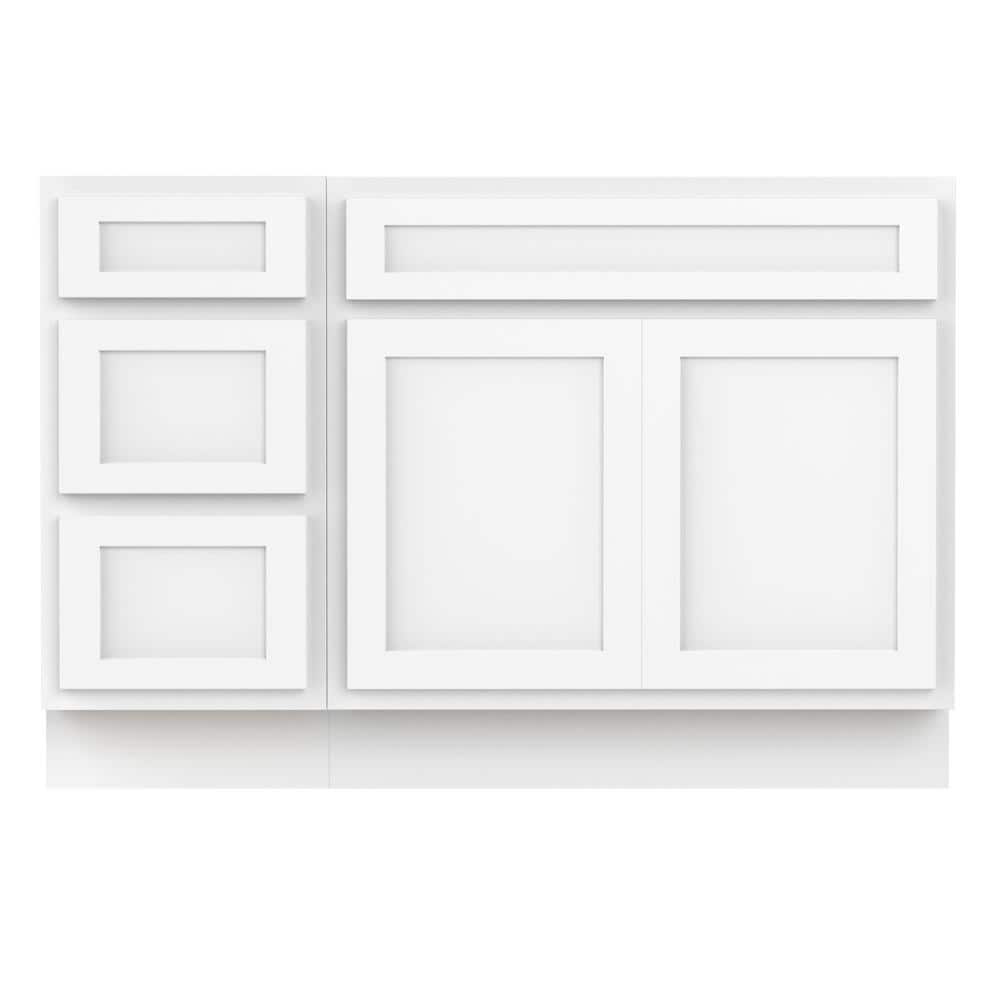 Vanity Art Montclair 2-Door and 3-Drawer Freestanding Shaker Bathroom Vanity Cabinet (No Top) in- Unassembled (4)