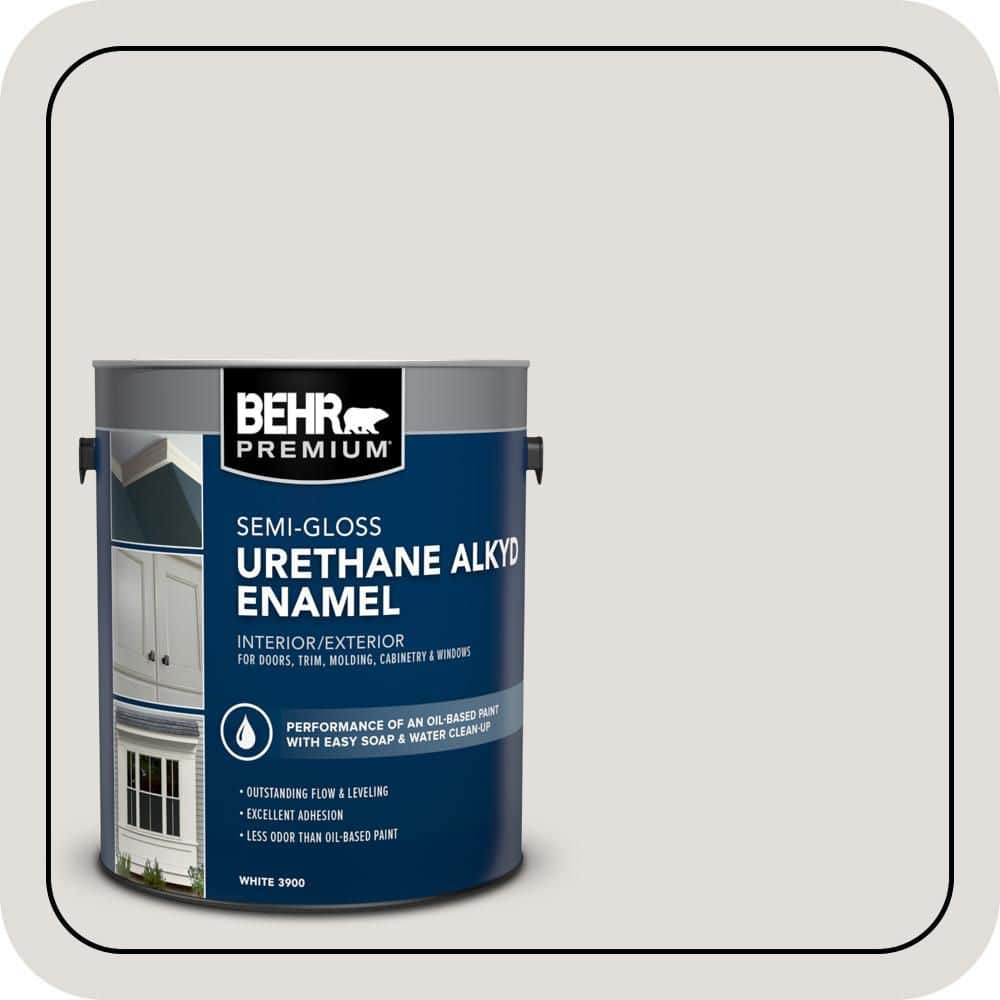 BEHR PREMIUM 1 gal. #PWN-63 Abalone Shell Urethane Alkyd Semi-Gloss Enamel Interior/Exterior Paint (1)