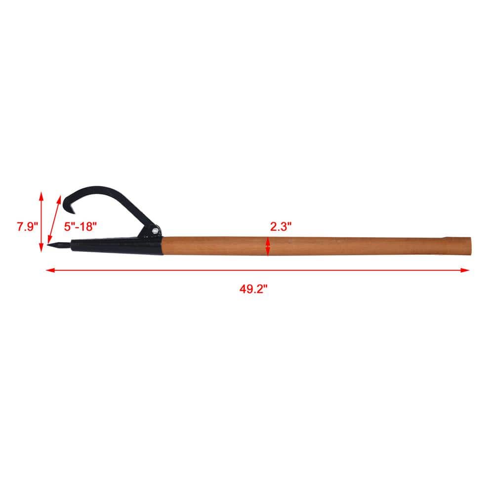 Tidoin 49 in. Log Peavy Cant Hook Peavey Point Logging Tool Log Roller Tool (2)