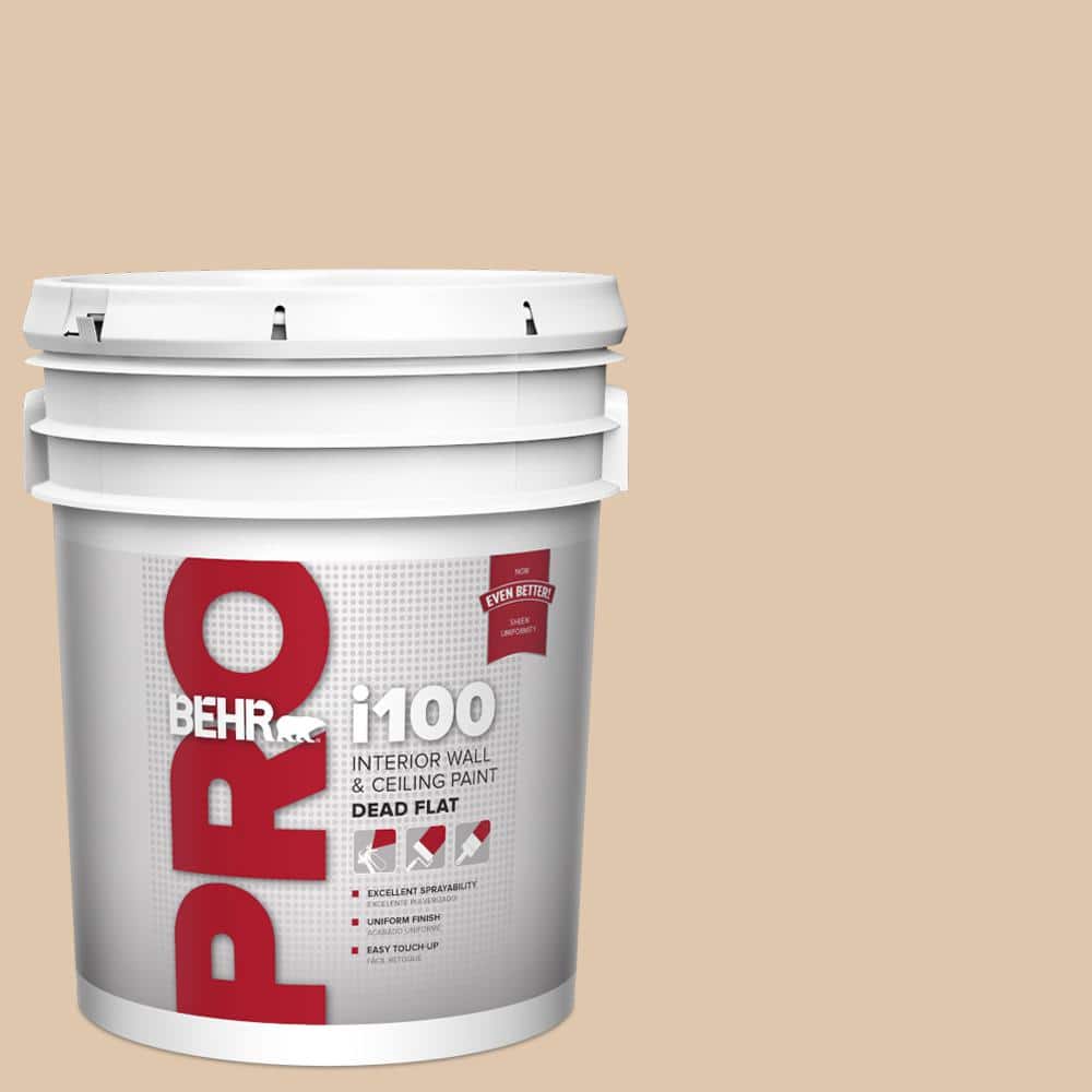 BEHR PRO 5 gal. #N260-2 Almond Latte Dead Flat Interior Paint