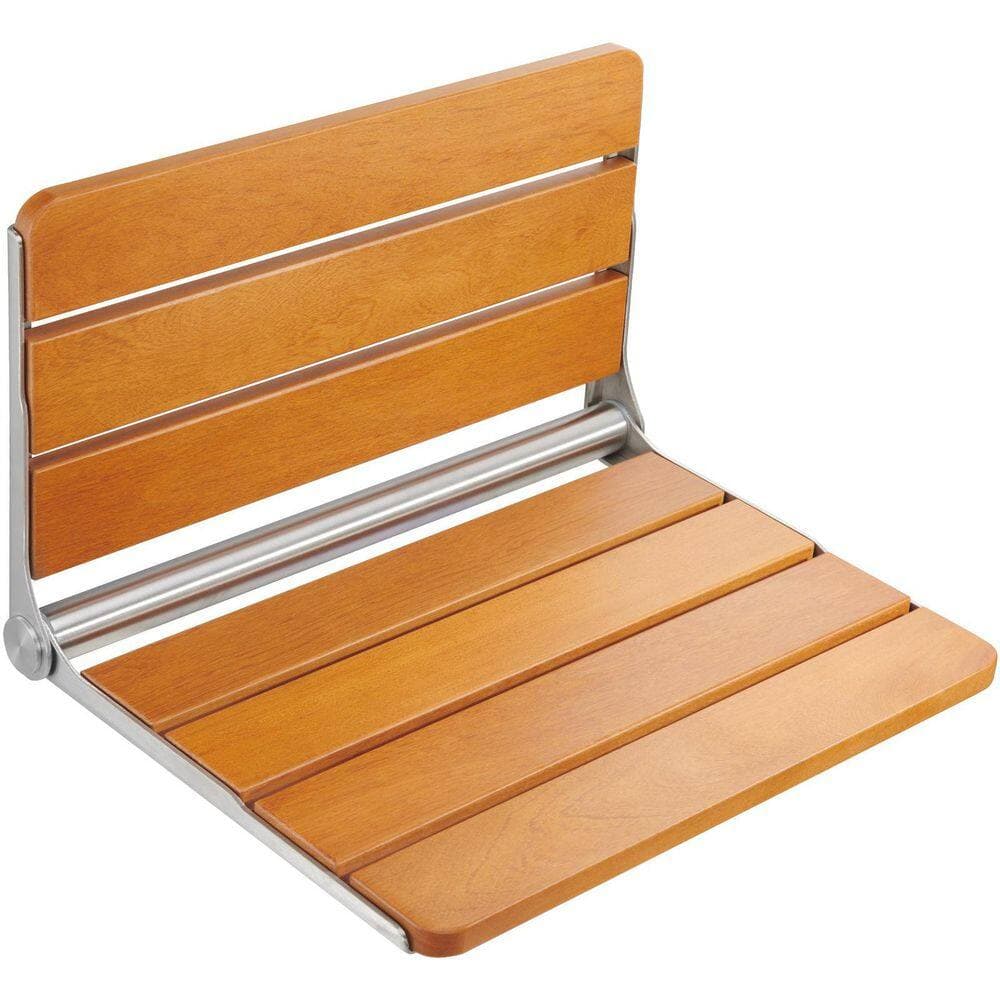 SVOPES Wall-Mounted Folding Teak Shower Seat, 20.9L x 16W x 12.5H in. Unfolded, Foldable Bench with 500 lbs. Weight Capacity (3)