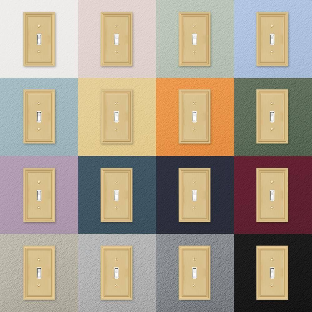 AMERELLE Hallcrest 3 Gang 2-Toggle and 1-Duplex Metal Wall Plate (3)