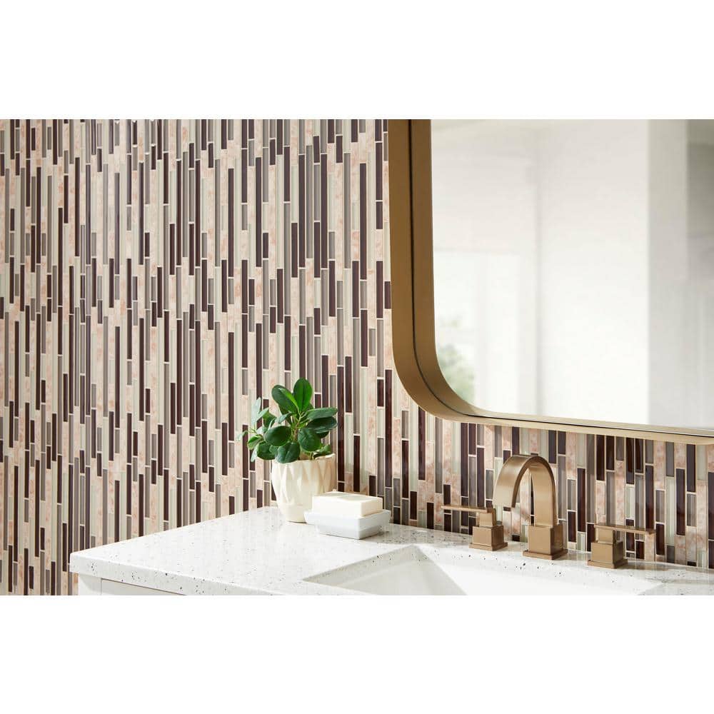 MSI Amalfi Cafe Interlocking 12 in. x 12 in. x 0.24 in. Glass/Stone Blend Mesh-Mounted Mosaic Wall Tile (1 sq. ft. / Case) (3)