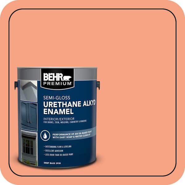 BEHR PREMIUM 1 gal. #P190-4 Siren Urethane Alkyd Semi-Gloss Enamel Interior/Exterior Paint (2)
