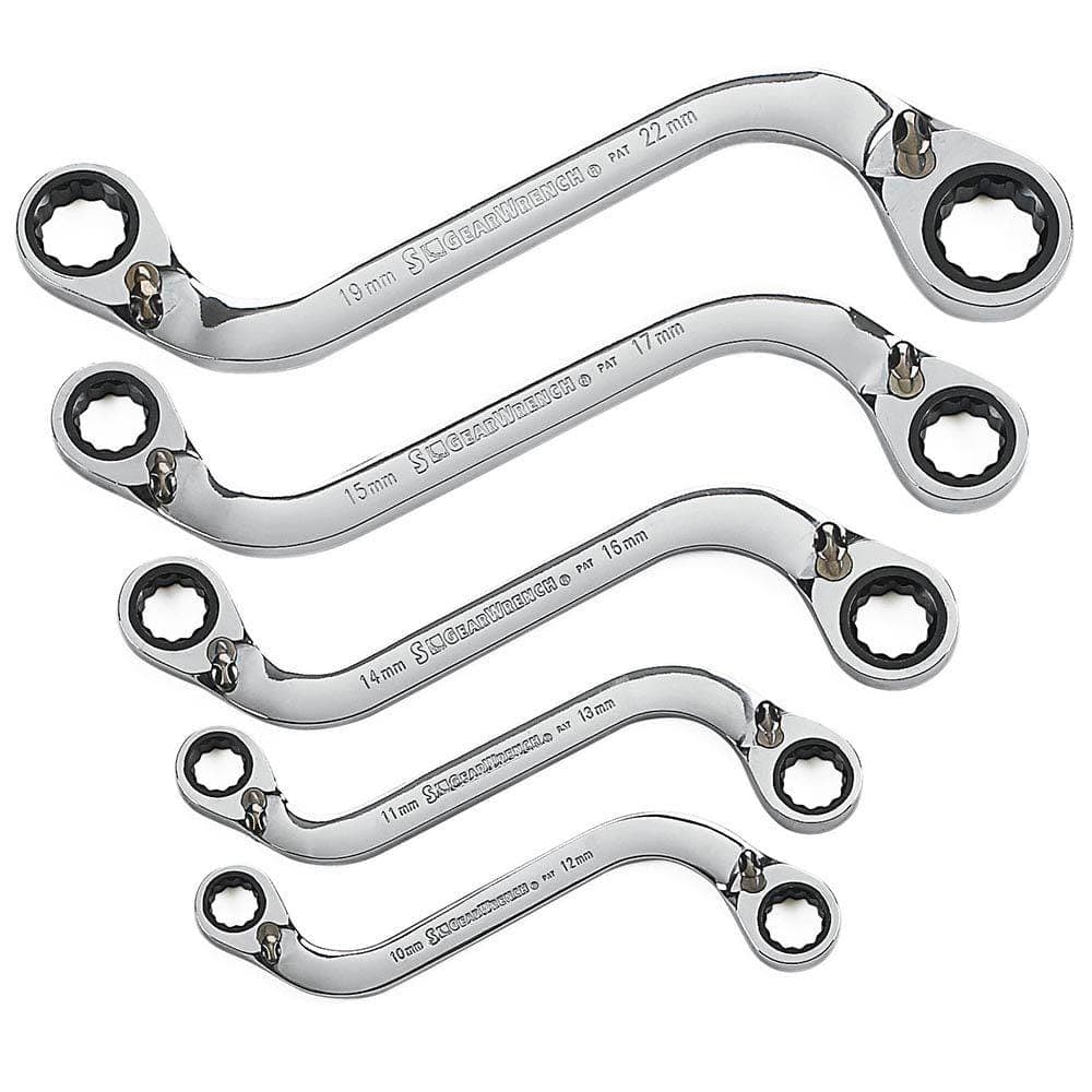 GEARWRENCH Metric S Shape Reversible Double Box Ratcheting Wrench Set (5-Piece) (1)