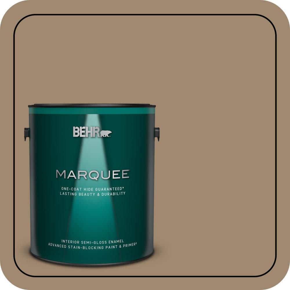 BEHR MARQUEE 1 gal. #700D-5 Toffee Crunch One-Coat Hide Semi-Gloss Enamel Interior Paint & Primer