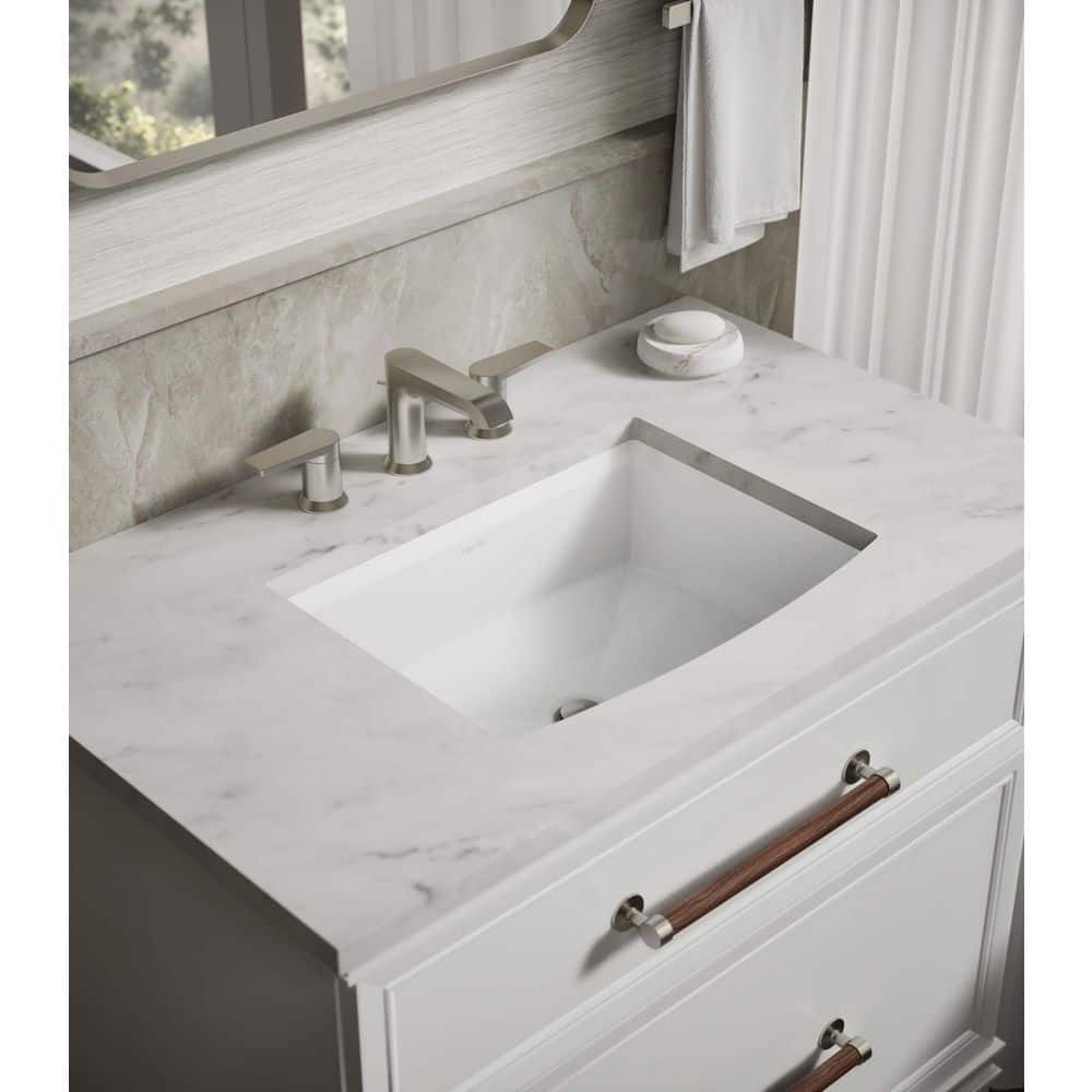 KOHLER Archer 20 in. Vitreous China Undermount Bathroom Sink with Overflow Drain