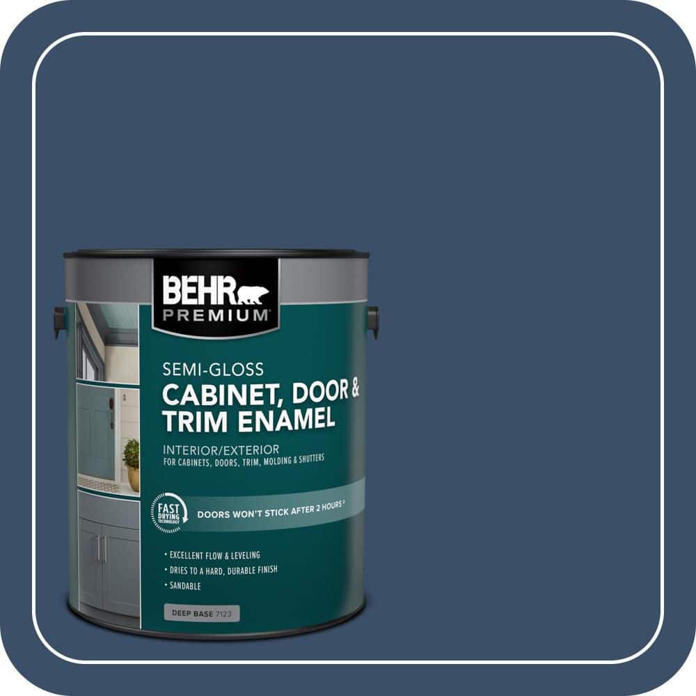 BEHR PREMIUM 1 gal. #M510-7 Inked Semi-Gloss Enamel Interior/Exterior Cabinet, Door & Trim Paint