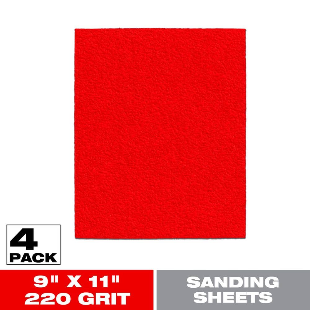 DIABLO 9 in. x 11 in. 220-Grit Sanding Sheet (4-Pack)