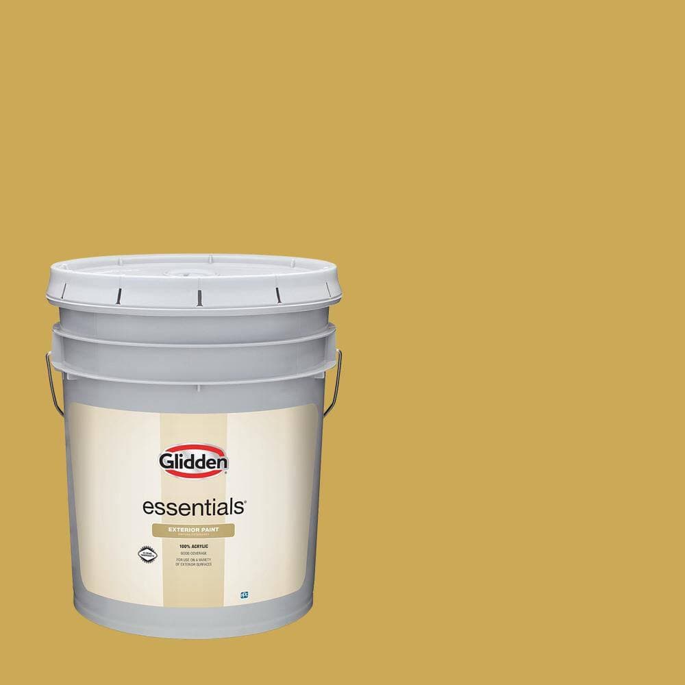 Glidden Essentials 5 gal. PPG1107-6 Glorious Gold Flat/Matte Exterior Paint