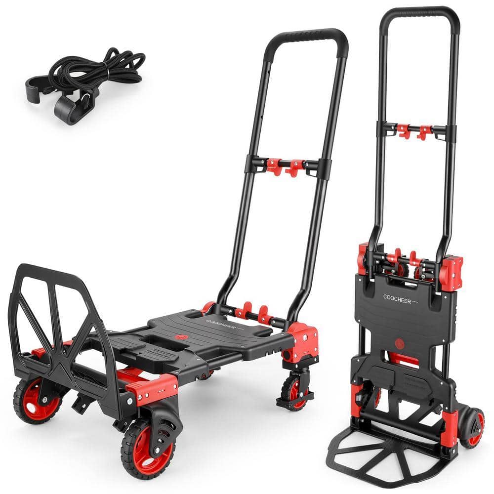 Angel Sar 330 lb. Heavy Duty Carrying Folding Hand Truck, 2-Wheels Convertible Dolly Cart for Moving Office Carts (1)