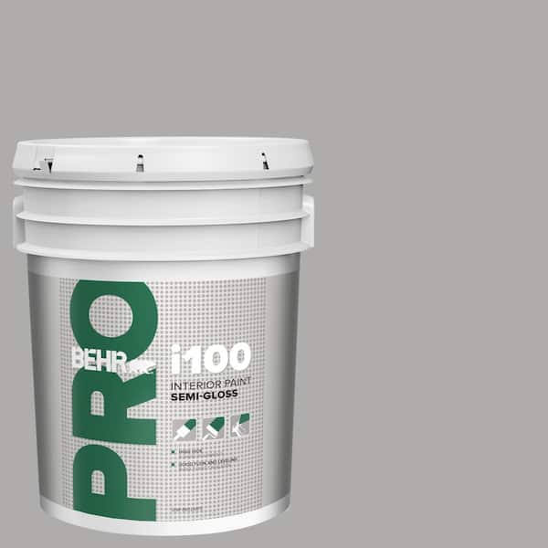 BEHR PRO 5 gal. #N520-3 Flannel Gray Semi-Gloss Interior Paint (2)