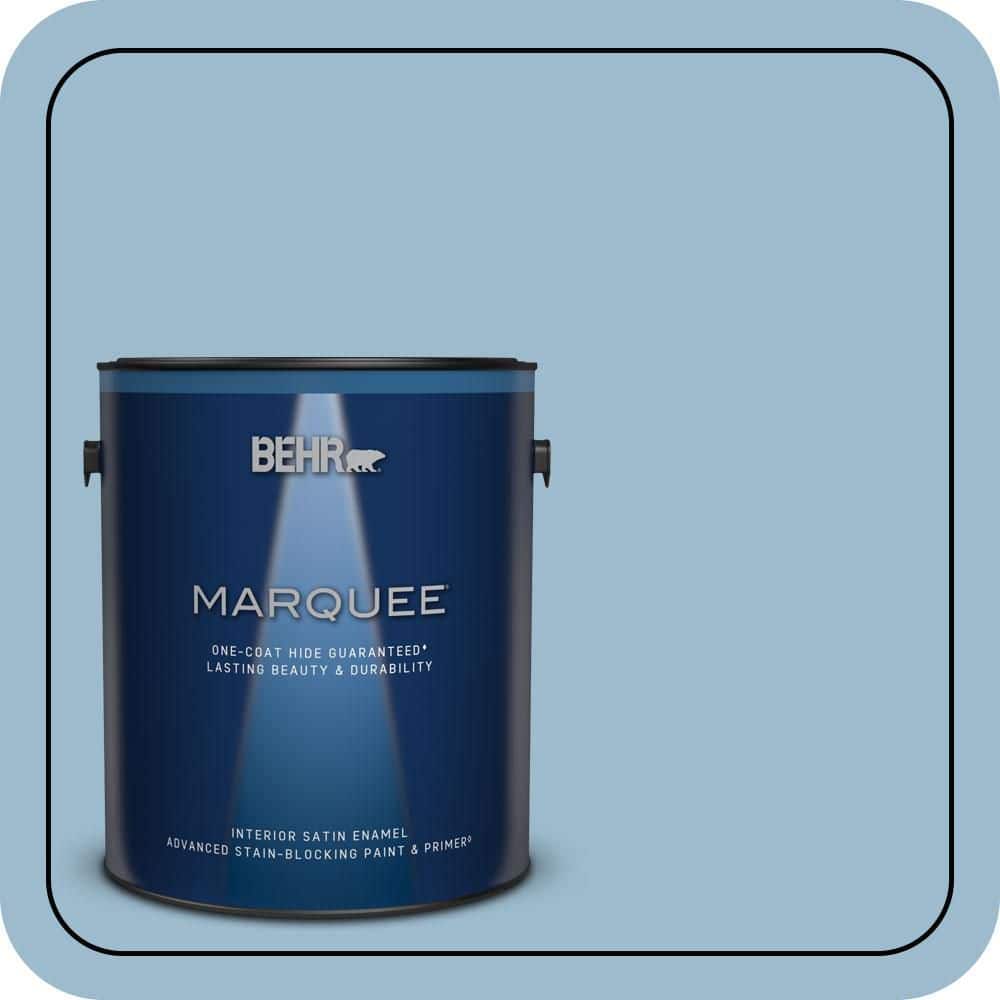 BEHR MARQUEE 1 gal. #S500-3 Partly Cloudy One-Coat Hide Satin Enamel Interior Paint & Primer (1)