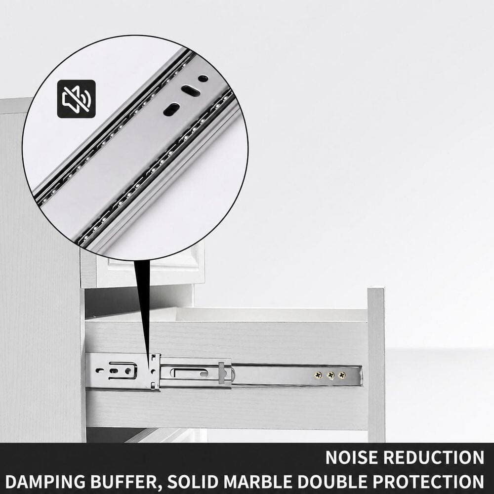 LAIFUCAM 20 in. Silver Cold Rolled Steel Undermount Soft-Close Heavy Duty Drawer Slides 6 Pairs Full Extension (3)