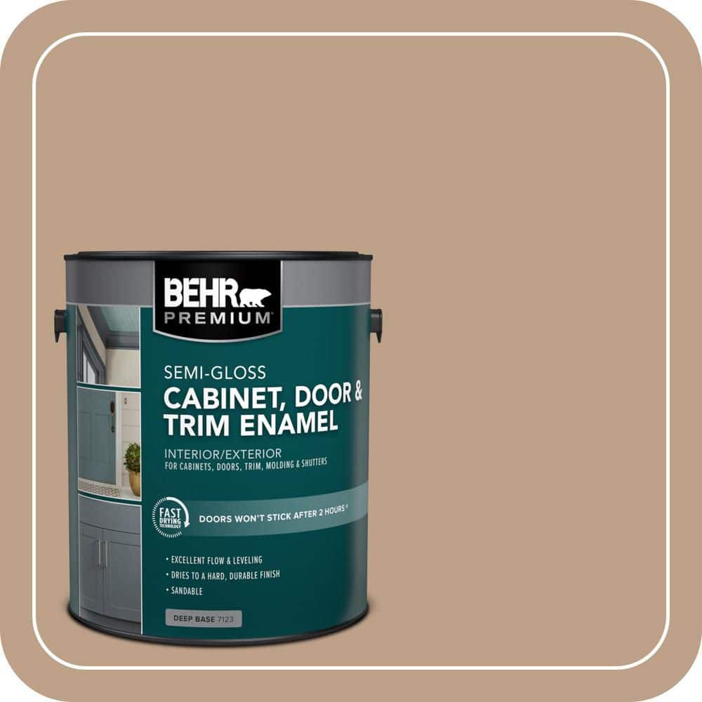 BEHR PREMIUM 1 gal. #AE-10 Deer Brown Semi-Gloss Enamel Interior/Exterior Cabinet, Door & Trim Paint