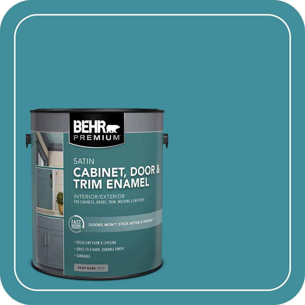 BEHR PREMIUM 1 gal. #MQ6-34 Prophetic Sea Satin Enamel Interior/Exterior Cabinet, Door & Trim Paint