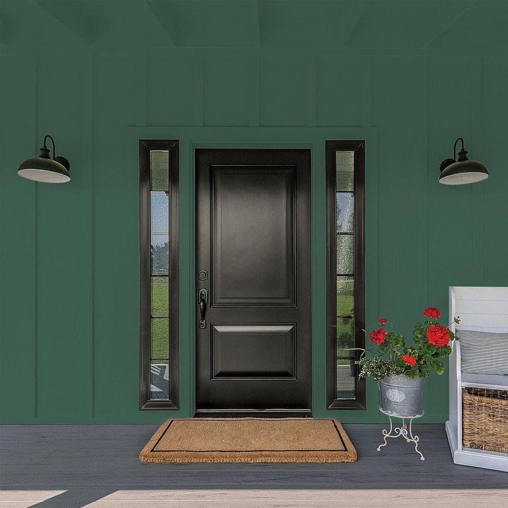 Glidden Essentials 1 gal. PPG1137-7 Black Spruce Flat Exterior Paint (4)