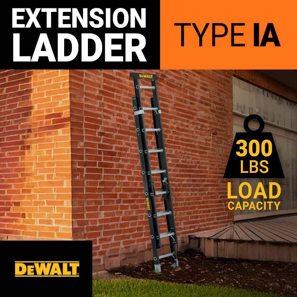 DEWALT Fiberglass Extension Ladder Type 1A 300 lbs. (2)