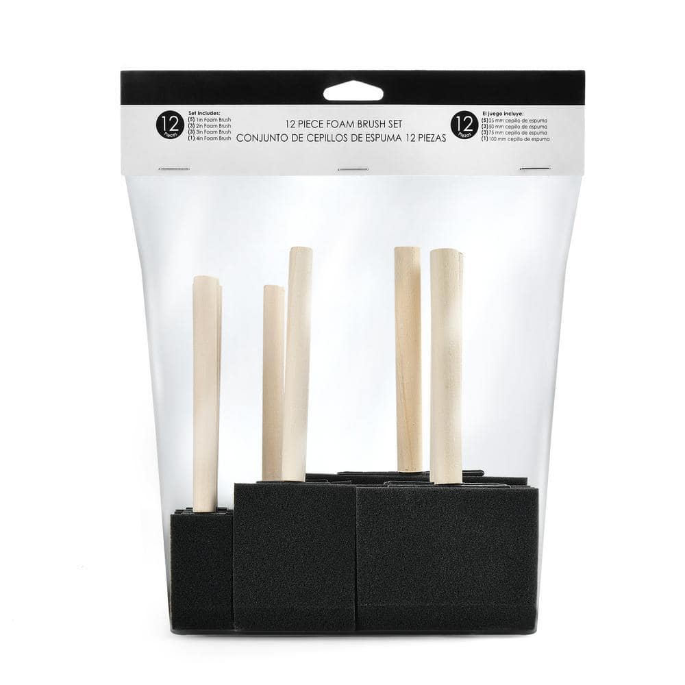 Dyiom Foam Household Paint Brush12pcs 5PCS 1" foam brush, 3pcs 2" foam brush, 3pcs 3" foam brush and 1pc 4" foam brush (1)
