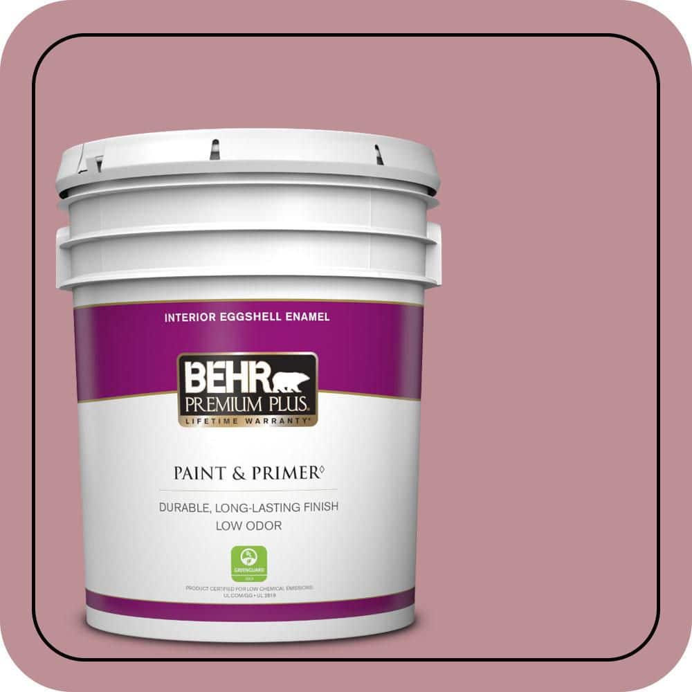 BEHR PREMIUM PLUS 5 gal. #S130-4 Cherry Juice Eggshell Enamel Low Odor Interior Paint & Primer