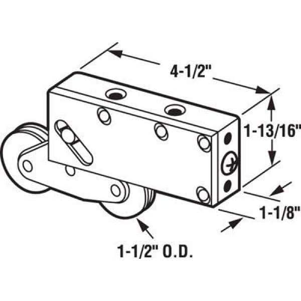 Prime-Line 1-1/2 in. Steel Ball Bearing Sliding Door Tandem Roller Assembly (2)