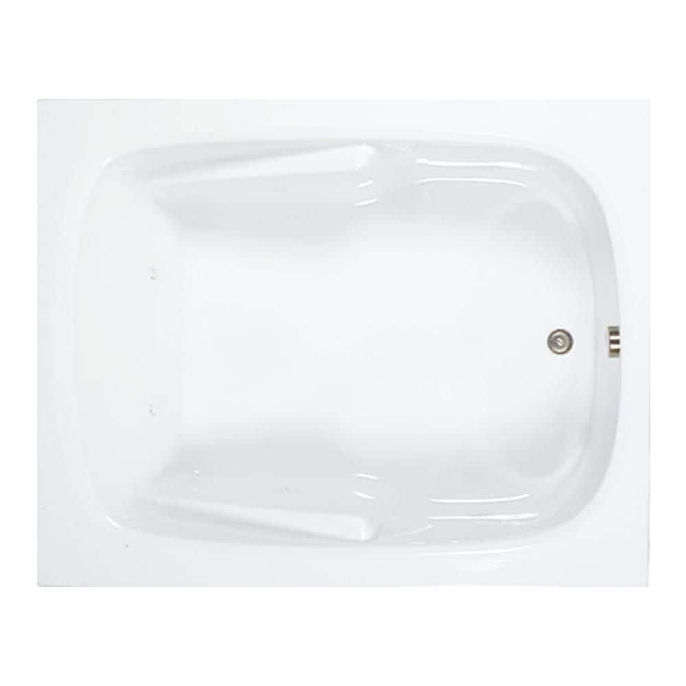 Comfortflo 60 in. x 48 in. Acrylic Rectangular Drop-in Soaking Bathtub with Reversible Drain in White (2)