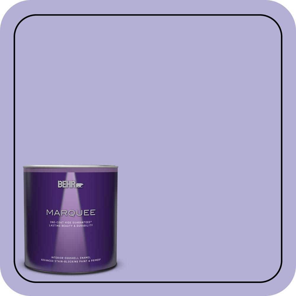BEHR MARQUEE 1 qt. #630B-4 Freesia Purple Eggshell Enamel Interior Paint & Primer