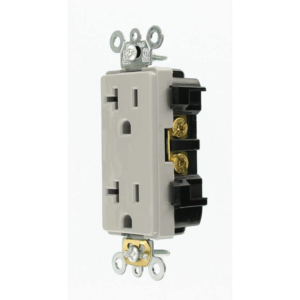 Leviton Decora Plus 125 V Industrial Grade Duplex Outlet/Receptacle, Gray 16352-GS (4)