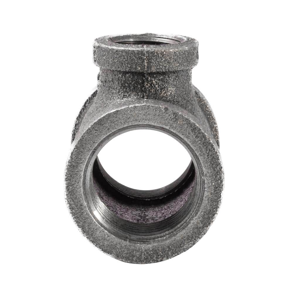 Southland 1 in. x 1 in. x 1/2 in. Black Malleable Iron FIP x FIP x FIP Reducing Tee Fitting (4)