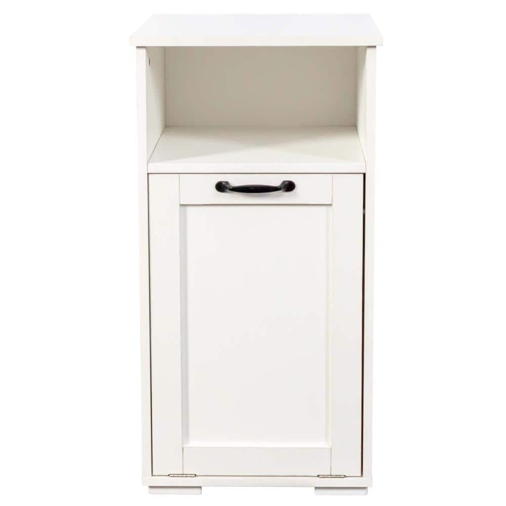 XUJMK 16 in W x 16 in D x 30 in H Linen Cabinet, Laundry Cabinet with 1 Removable Liner Bags, Freestanding Style, White (1)