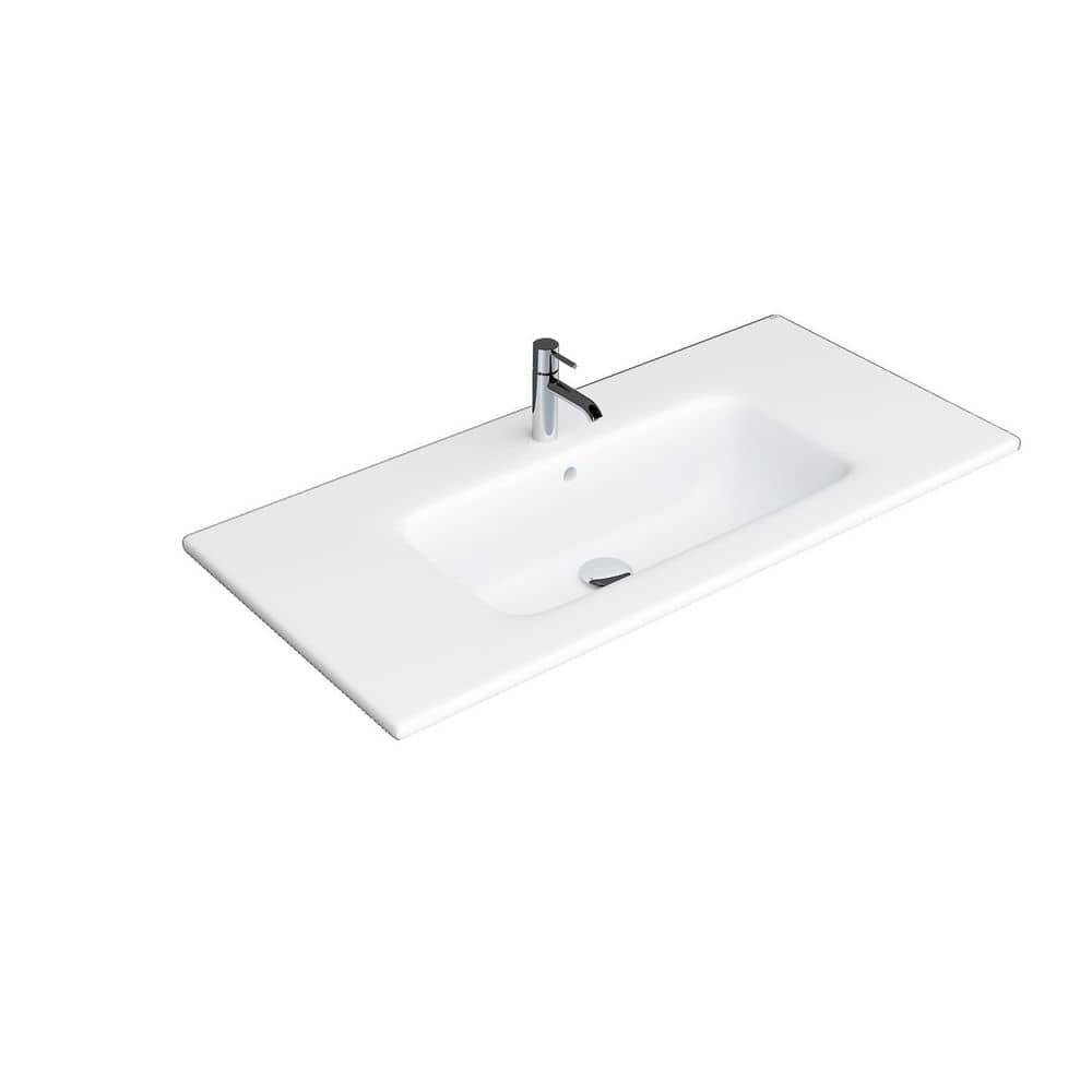 Barclay Products Joy 40 in. Drop-In Bathroom Sink in White