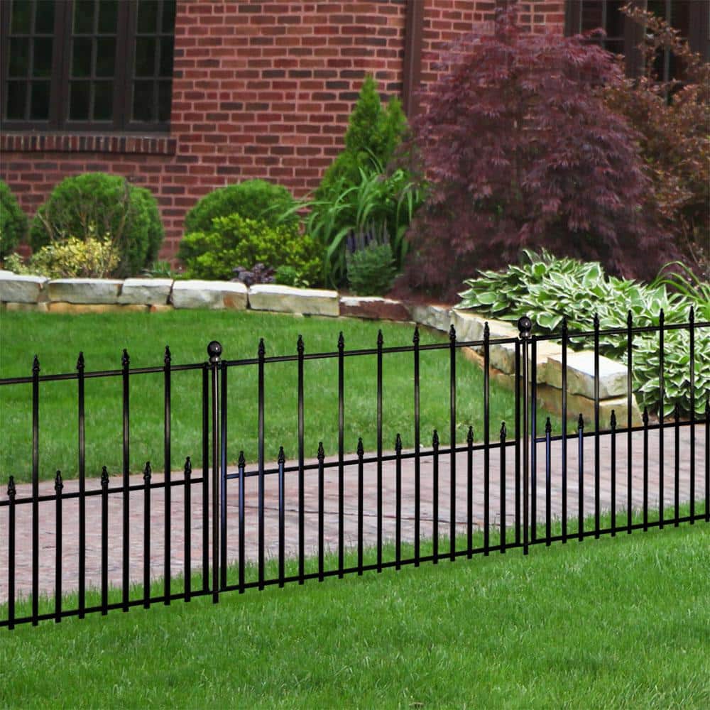 Vigoro Empire/Westbrook 3 in. x 2.3 in. W x 3.4 ft. H Black Steel Fence Post (2)