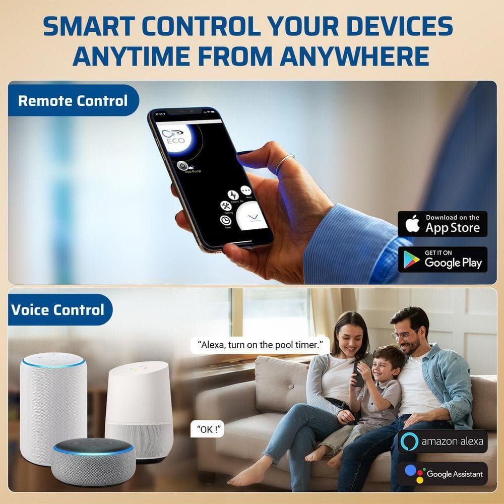 DEWENWILS 40 Amp 120-277 VAC 7-Day Outdoor WiFi Digital Smart Time Swtich, with Metal Box (2)