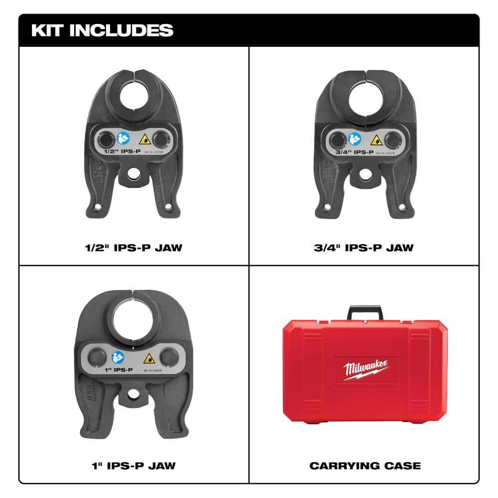Milwaukee 1/2 in.- IPS-P Black Iron Pipe/Steel Press Jaw Kit for M12 FORCE LOGIC Press Tools (3)