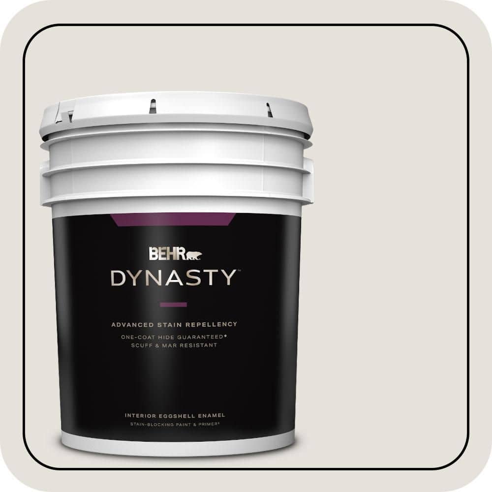 BEHR DYNASTY 5 gal. #PPU18-08 Painters White Eggshell Enamel Interior Stain-Blocking Paint & Primer